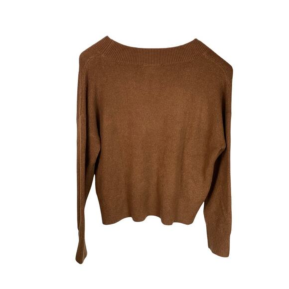 French Connection Soft Brown Boxy Oversized V-Neck Sweater Size XS NWT - Picture 2 of 7